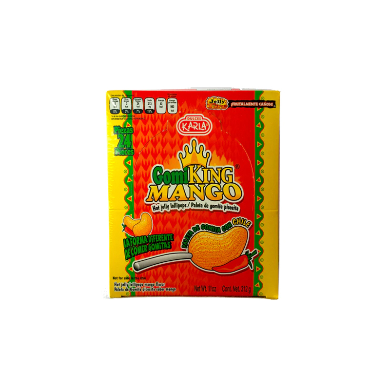 Gomi King Mango Paleta de Gomita Picosita 24 Piezas - Monarca Latin Store